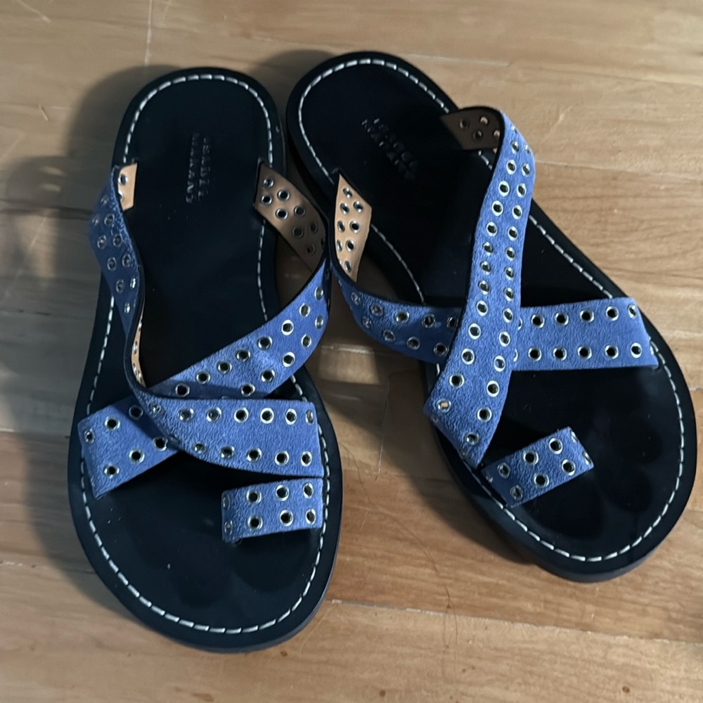 Isabel Marant Blue Suede Sandal Slide size-37